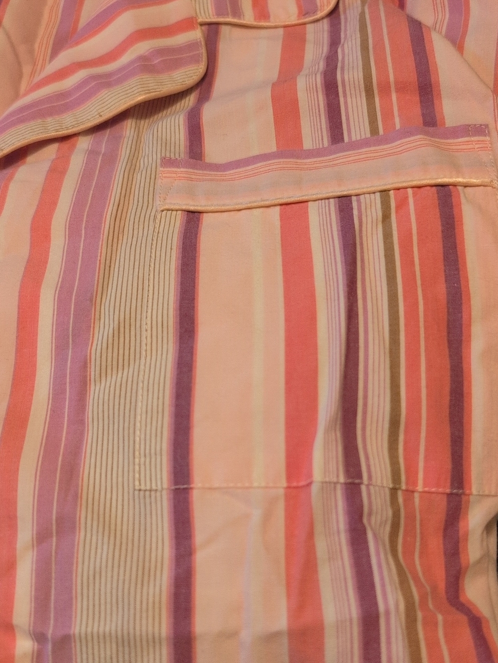 Gilligan & O'Malley Pink, Purple & Cream Striped Women's Pajama Set - Picture 3 of 6